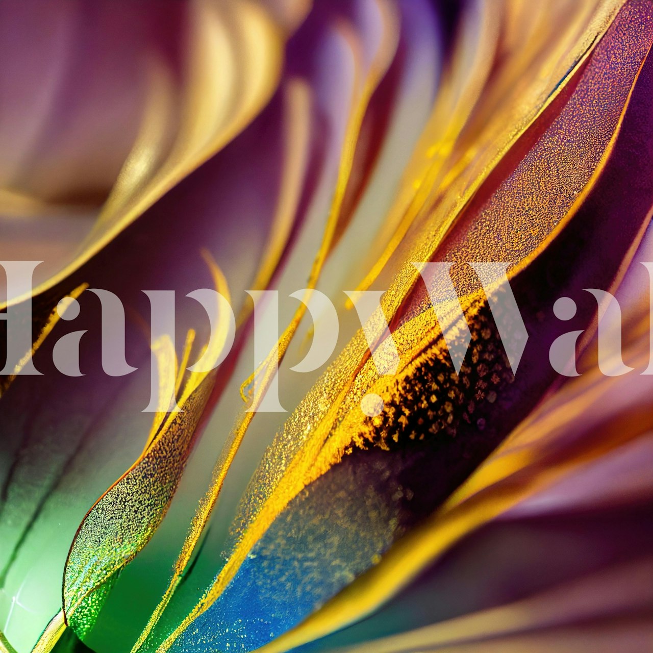 Golden Hue Abstraction wallpaper in a room