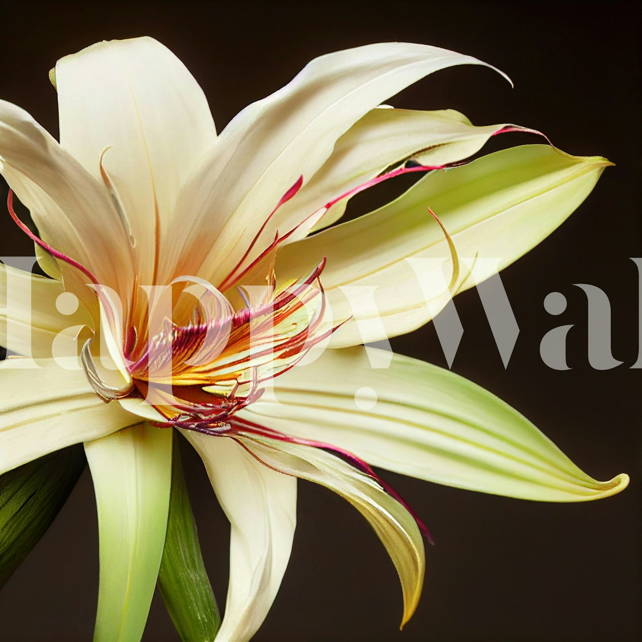 Graceful Lily Glow Tapete in einem Raum