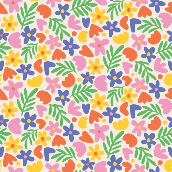 Colorful Florals and Hearts