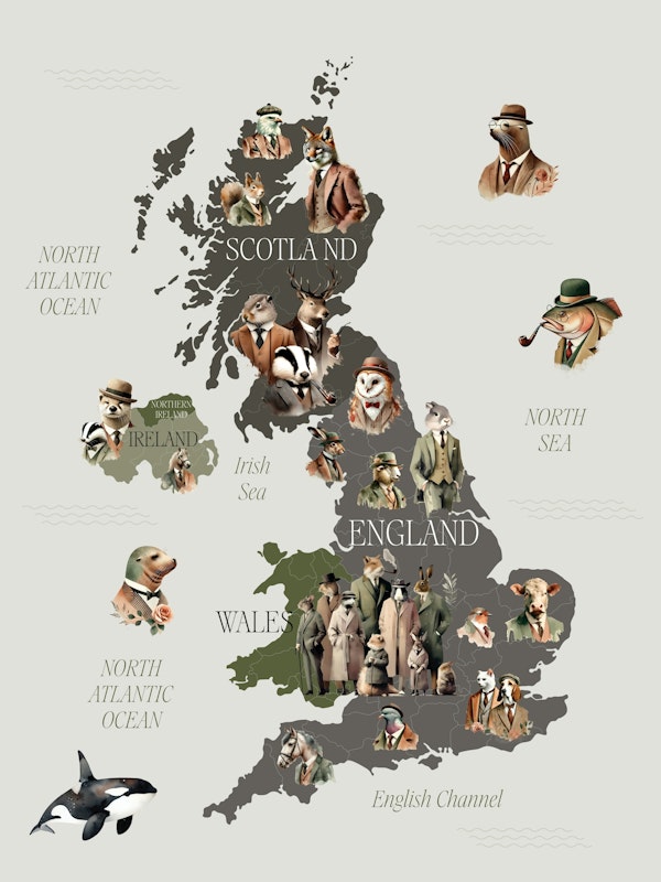 Charming British Animal Map