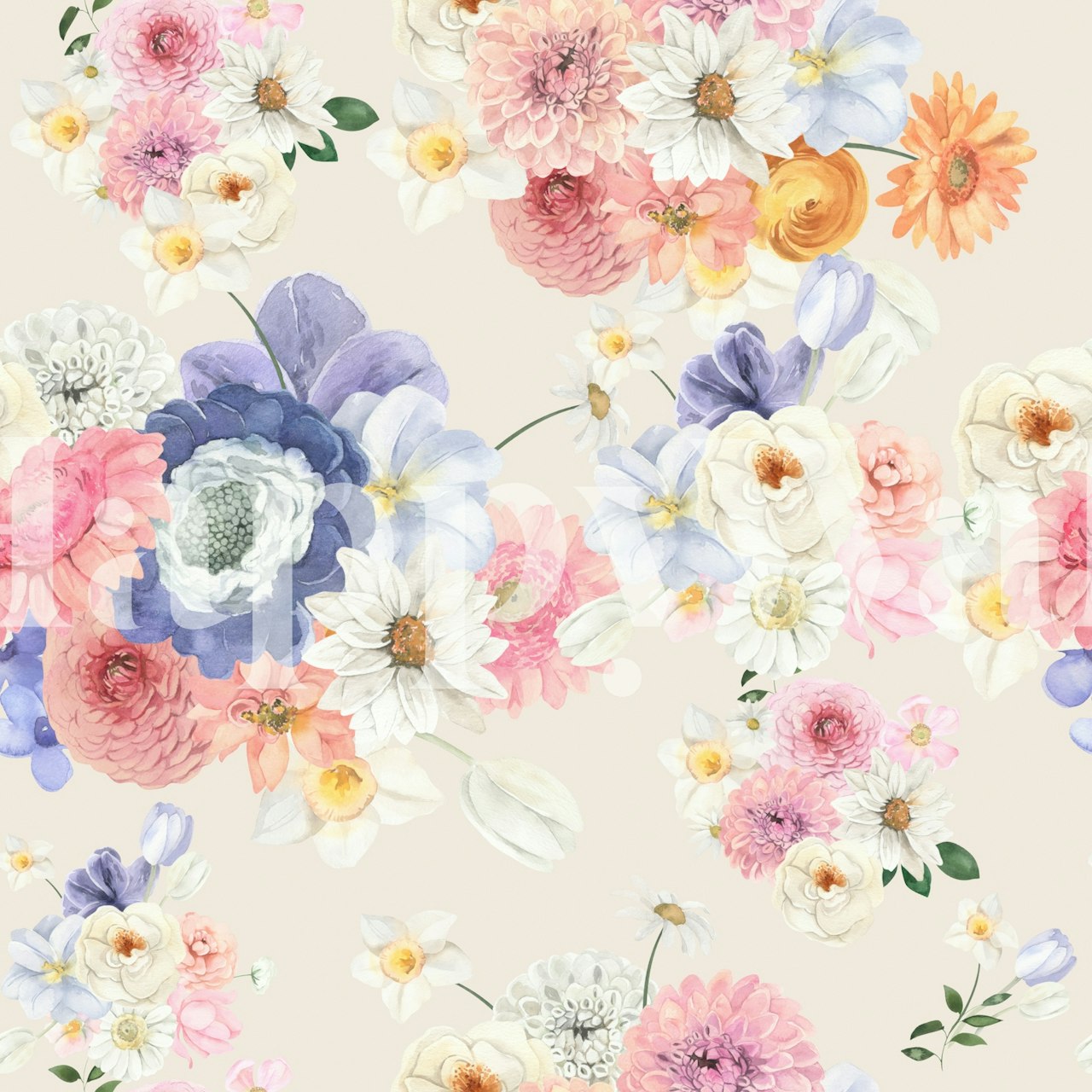 Design květinové tapety v pokoji