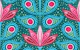 Bold Bright Modern Paisley Floral Pink Teal