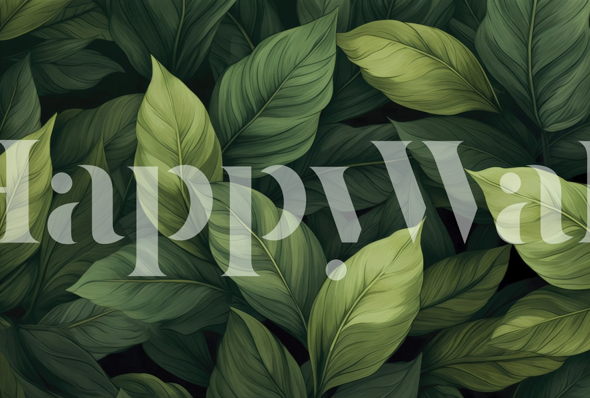 Lush Green Leaf Serenity tapet i et rom