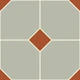 Geometric dots tile L – gray & terracotta