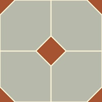 Geometric dots tile L – gray & terracotta papel de parede
