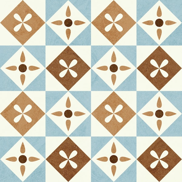 Retro Floral Diamonds small