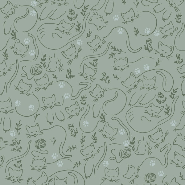 Sleeping Cats in the Meadow