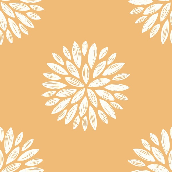Delicate Floral Sunburst Yellow