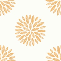 Delicate Floral Beige Sunburst tapete