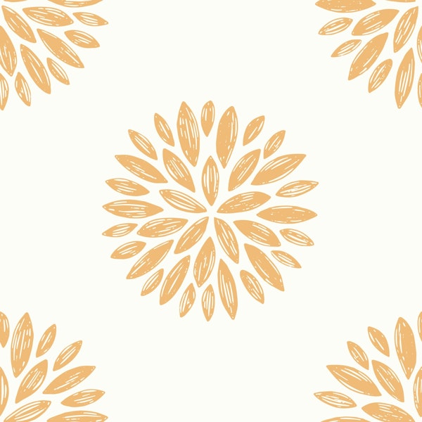 Delicate Floral Beige Sunburst