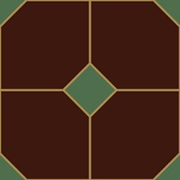 Geometric dots tile L – brown & green tapete