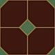 Geometric dots tile L – brown & green