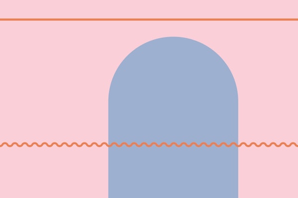 Abstract minimalist arch lines – pink & blue