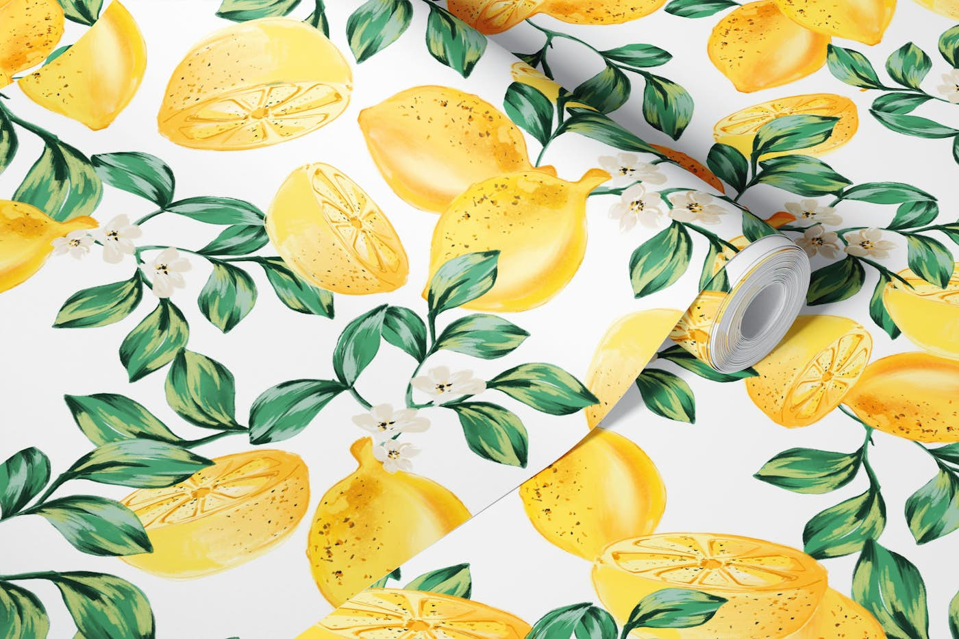 Lemon Spring Garden wallpaper roll