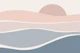 Pastel Sunset Waves Blue Pink