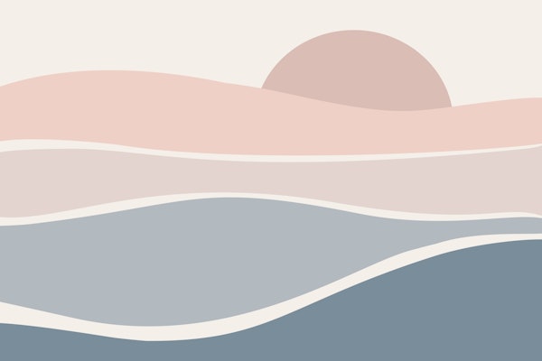 Pastel Sunset Waves Blue Pink