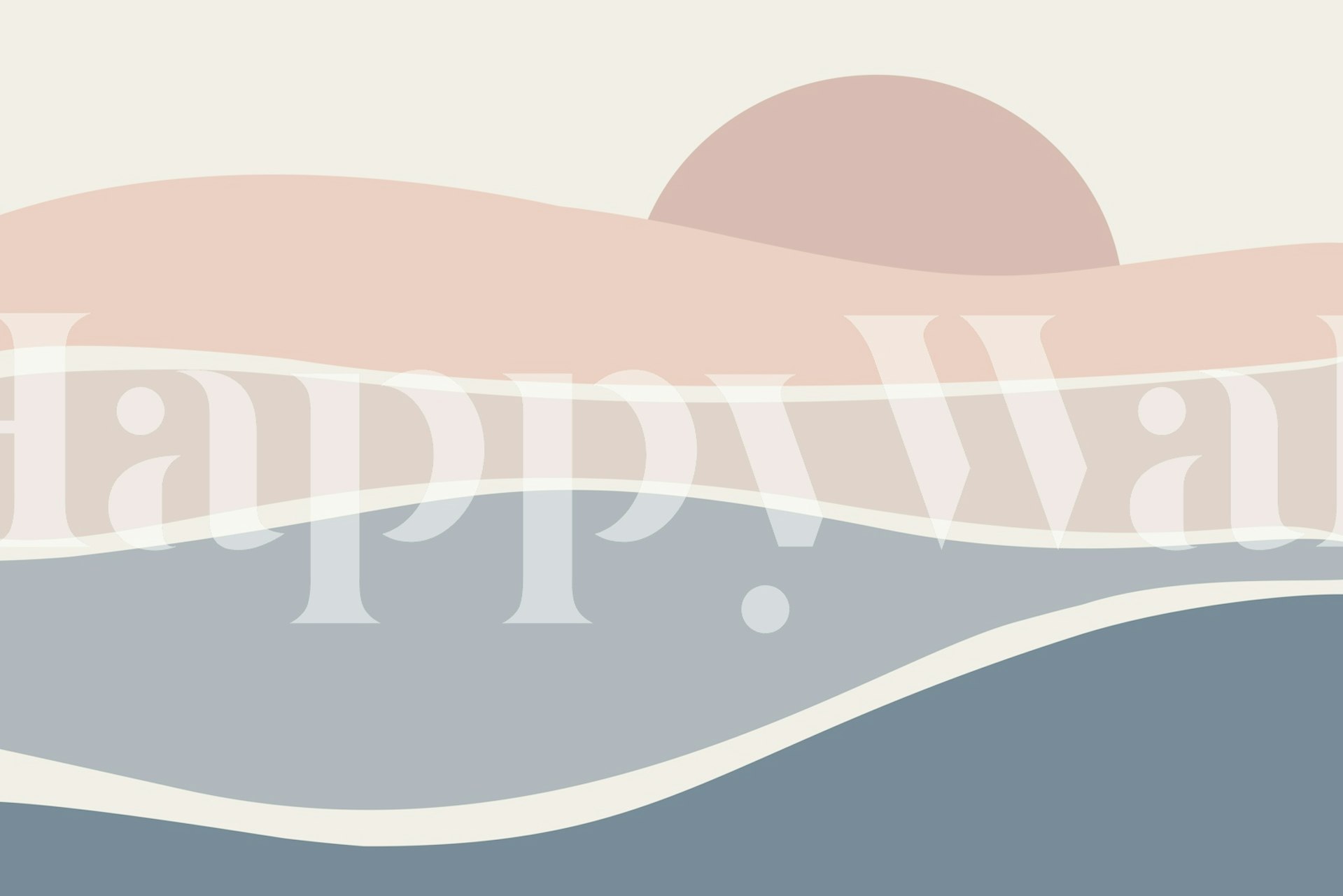 Pastel sunset waves blue and pink tapetti