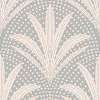 Rustic Palm Serenity - Soft Grey tapete