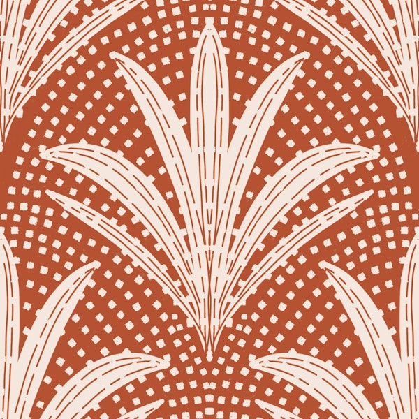 Rustic Palm Serenity - Terracotta