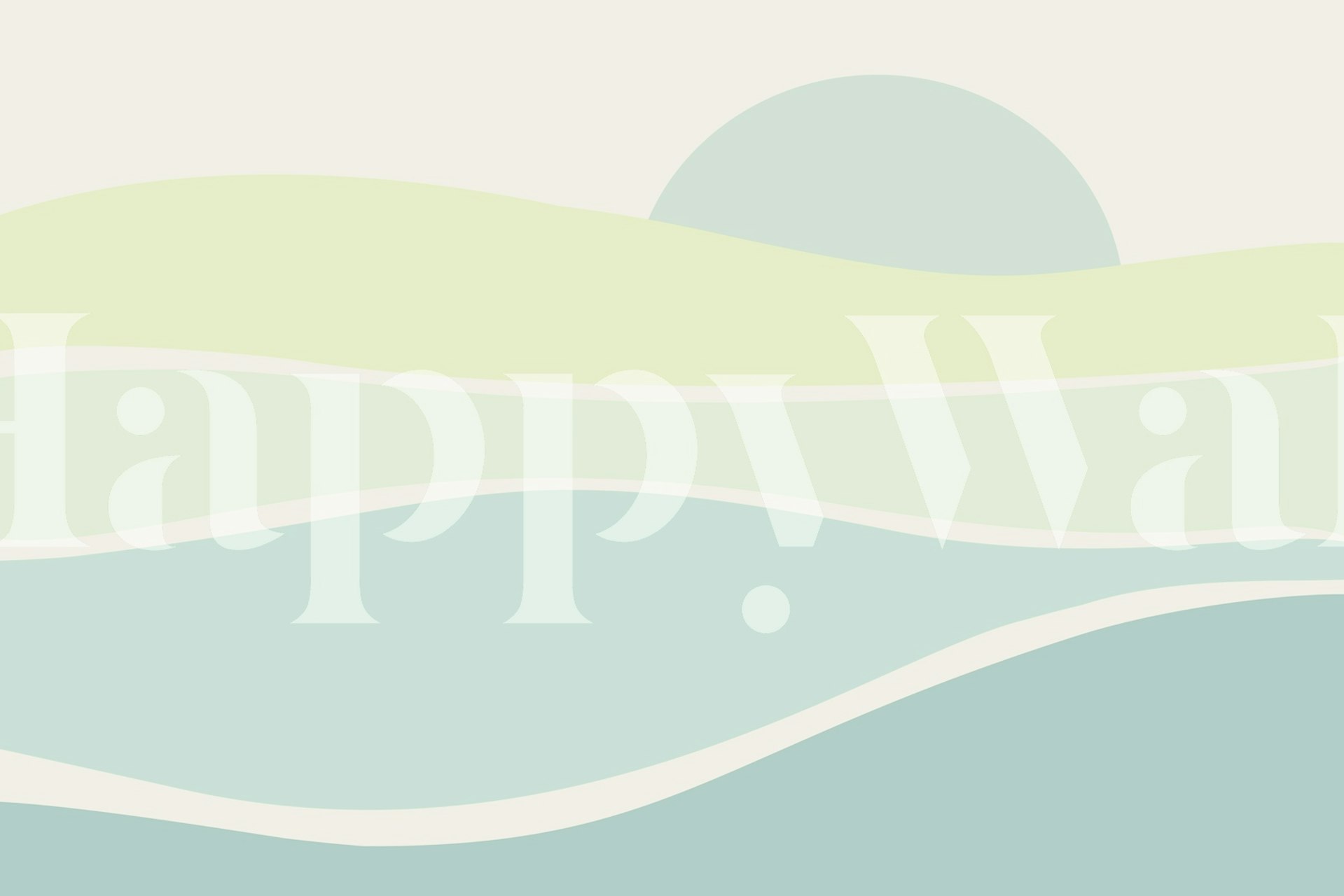 Soothing Pastel Landscape Green behang in een kamer