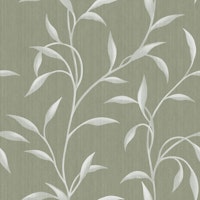 Trailing Leaf Vine - Natural Green Beige wallpaper