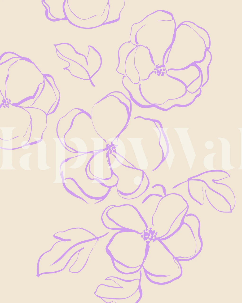Lavender Floral Dahlia Elegance tapet i et rum