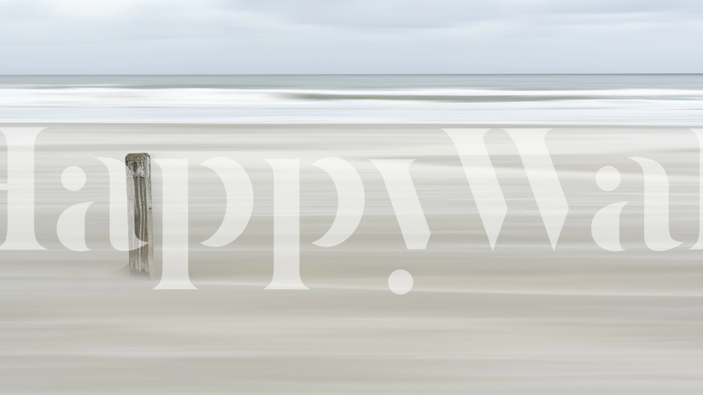 Coastal seascape wallpaper with soft beige and gray tones