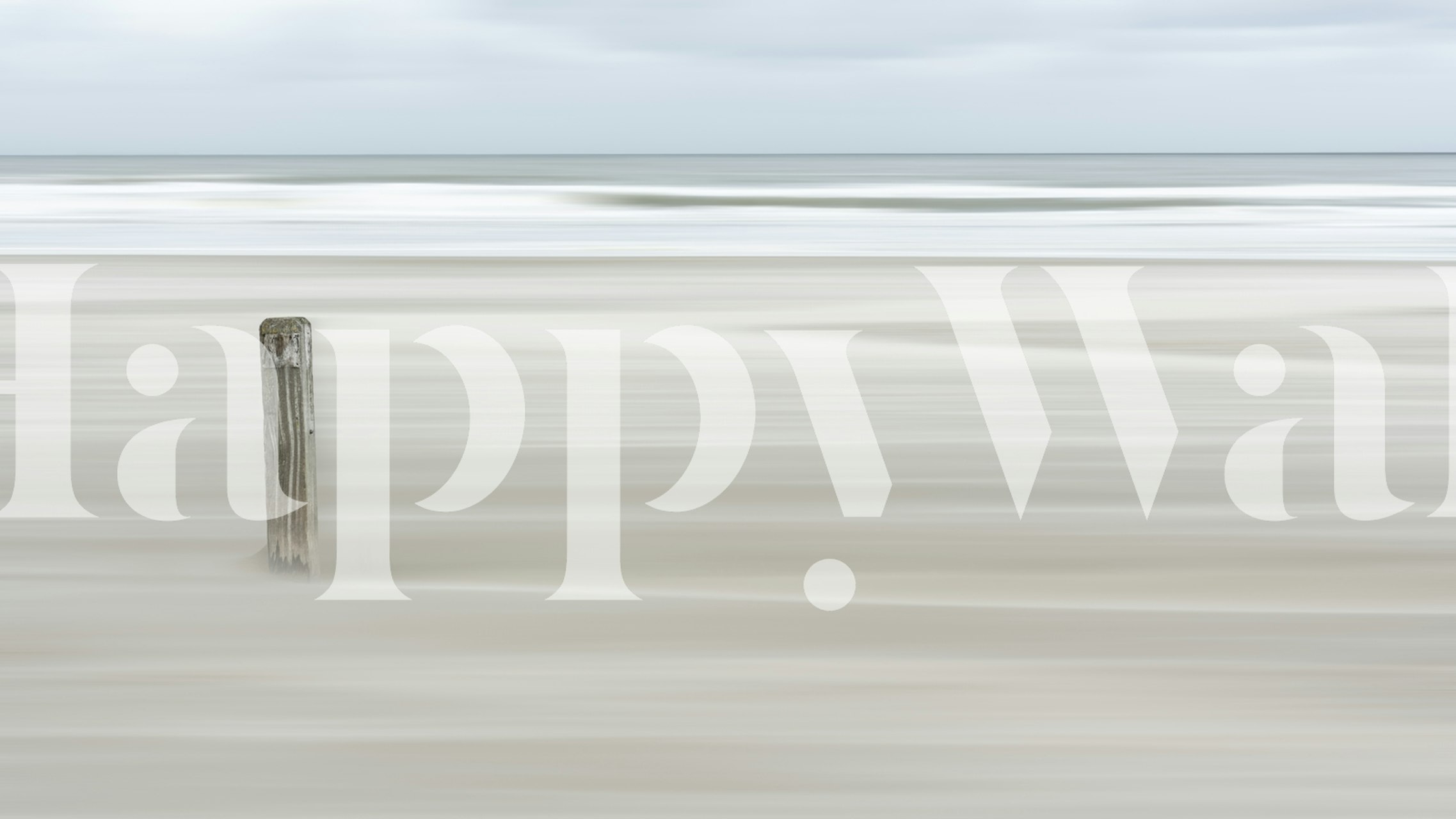 Minimalistische Sandlandschaft mit einem einzigen Pfosten Wandbild