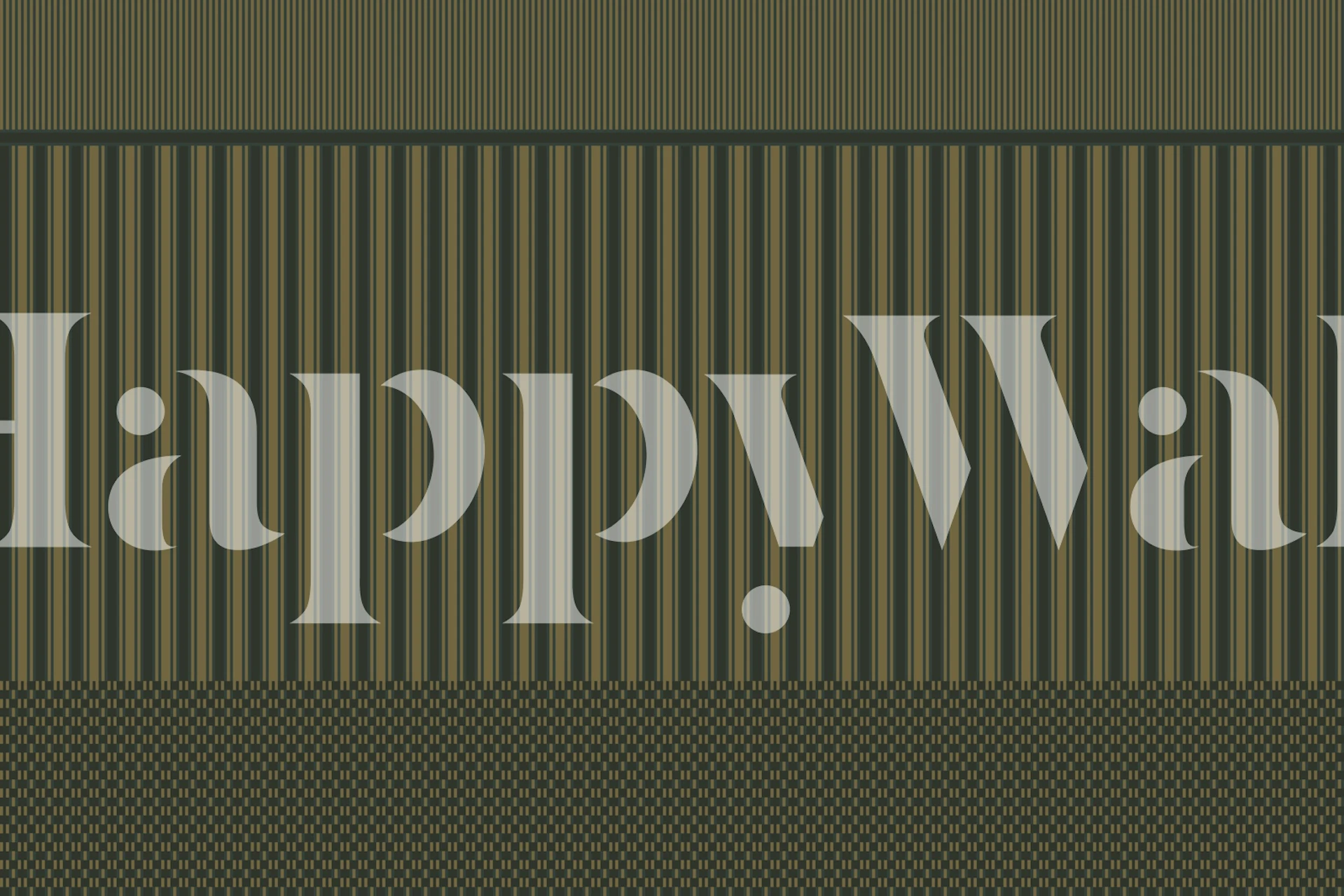 Brązowa i zielona tapeta w paski w pokoju