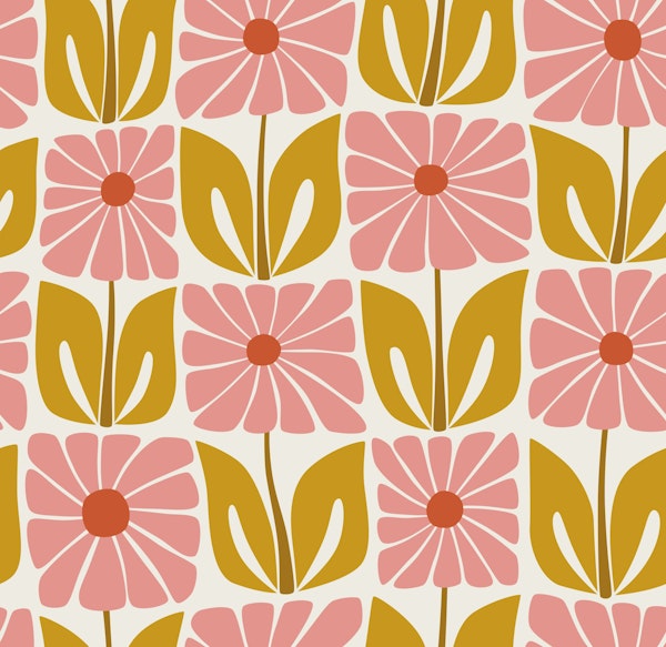 groovy flower tiles - pink