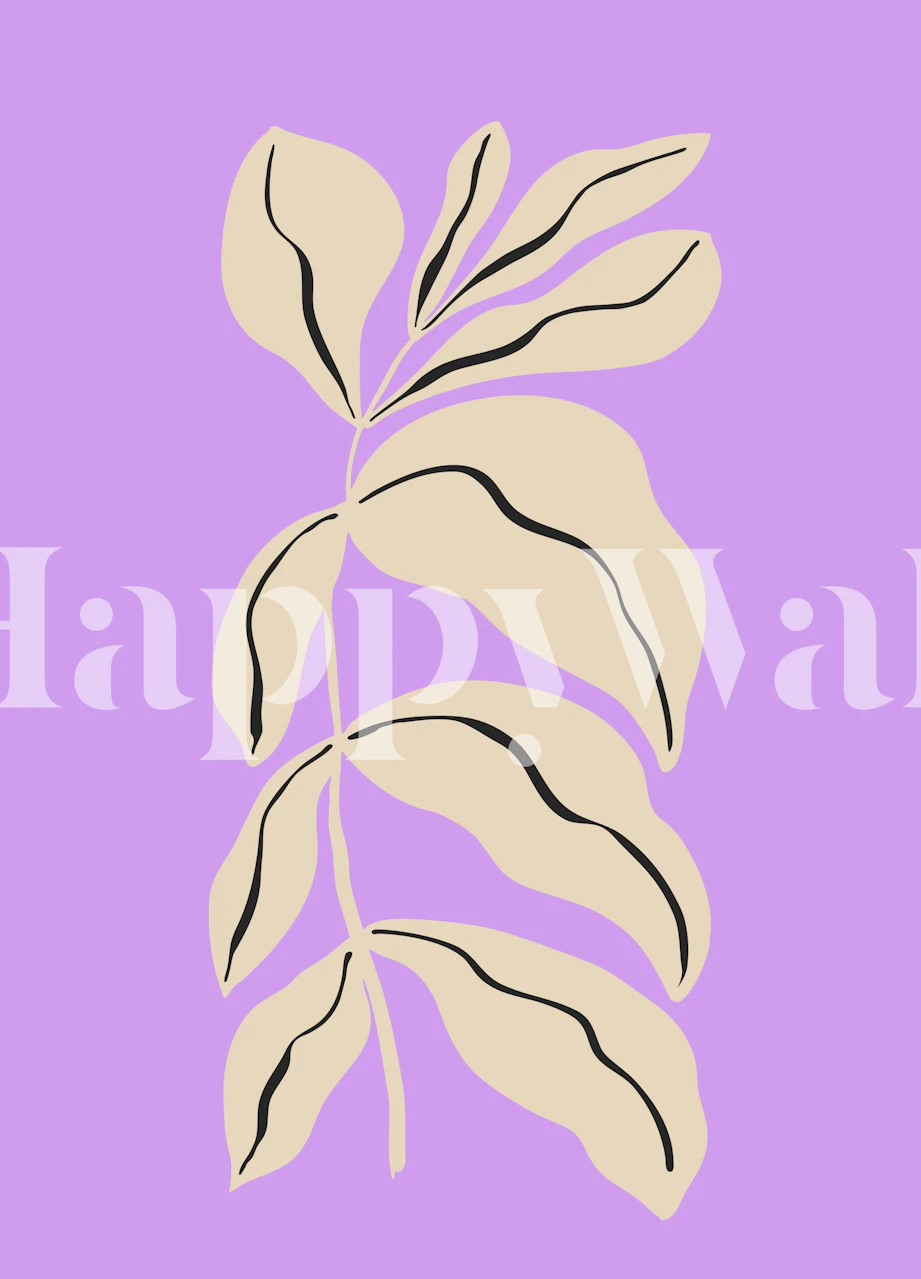 Dreamy plant silhouette wallpaper in a room