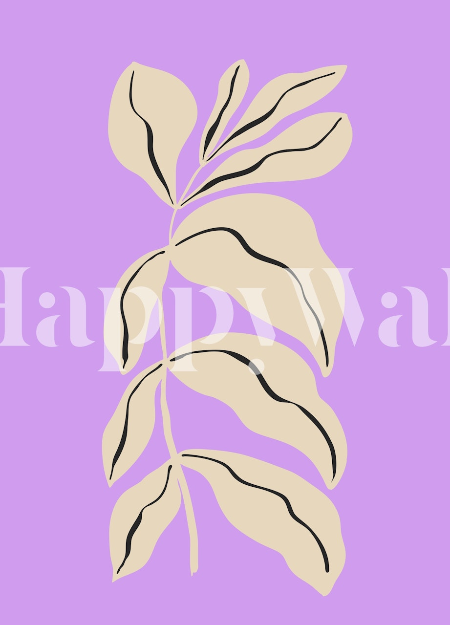 Dreamy plant silhouette wallpaper in a room