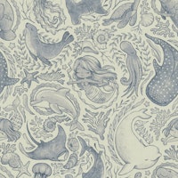 Modern Mermaid Toile in Nautical Neutrals papiers peint
