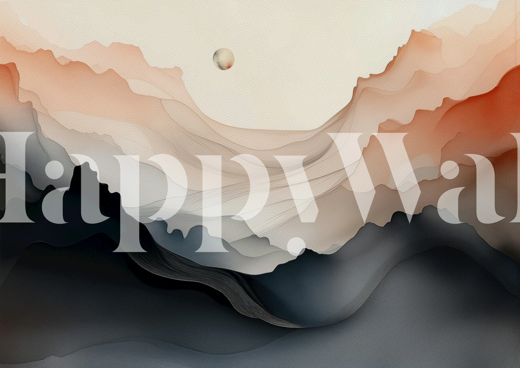 Abstract flowing lines in warm browns, blacks, and creams wallpaper