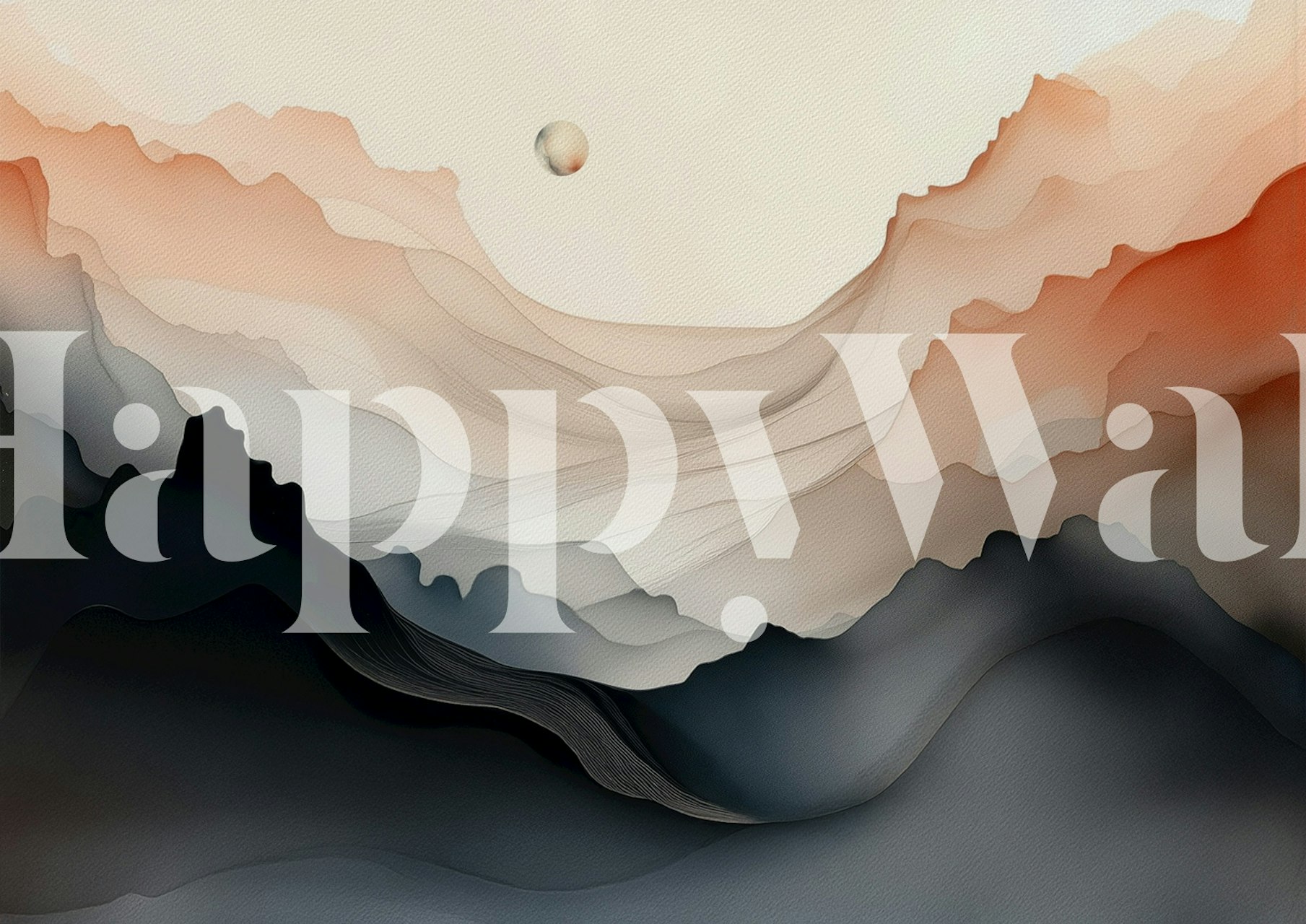 Abstract flowing lines in warm browns, blacks, and creams wallpaper