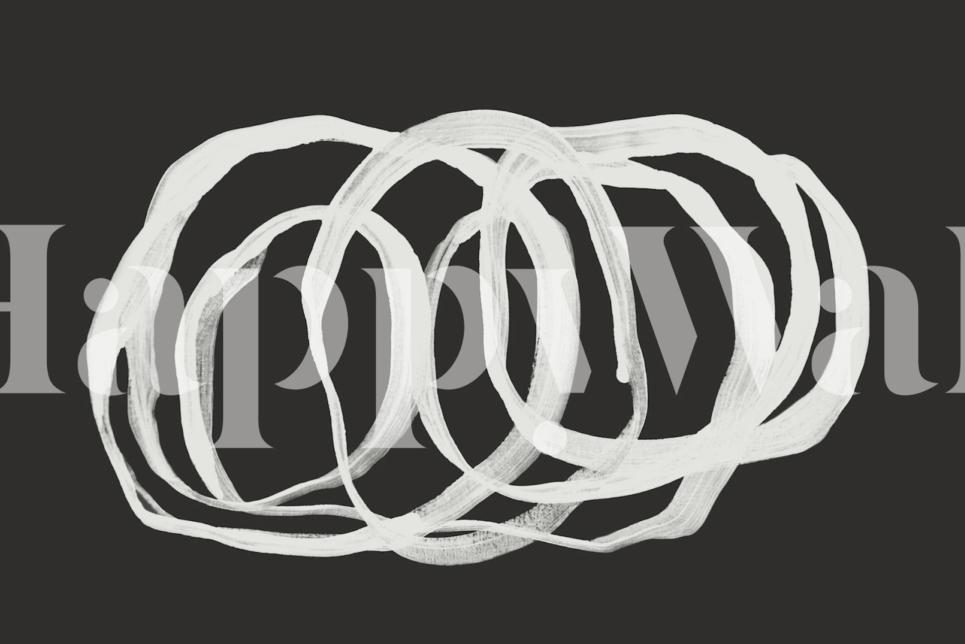 Abstract Circles wallpaper in a modern room