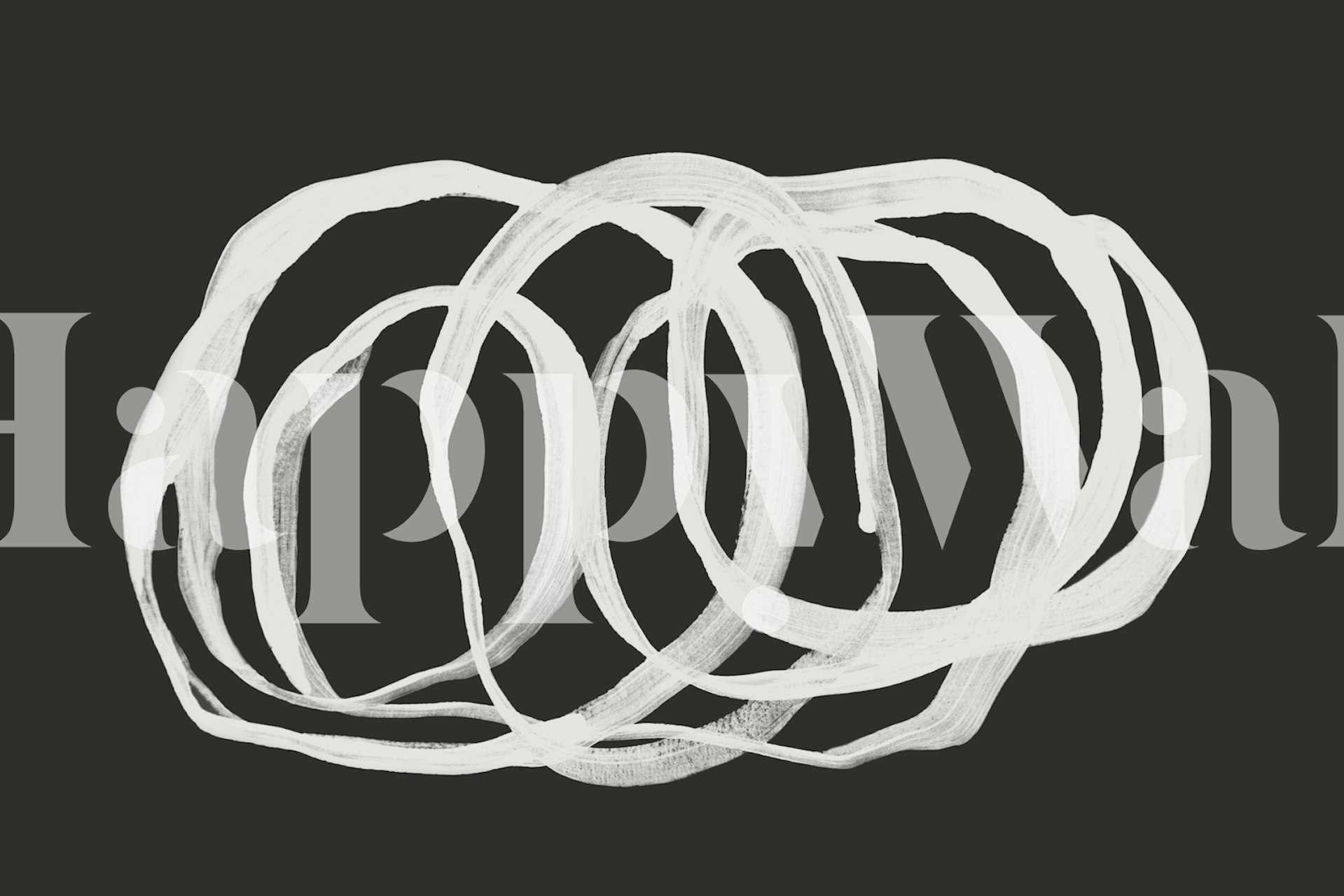 Abstract Circles wallpaper in a modern room