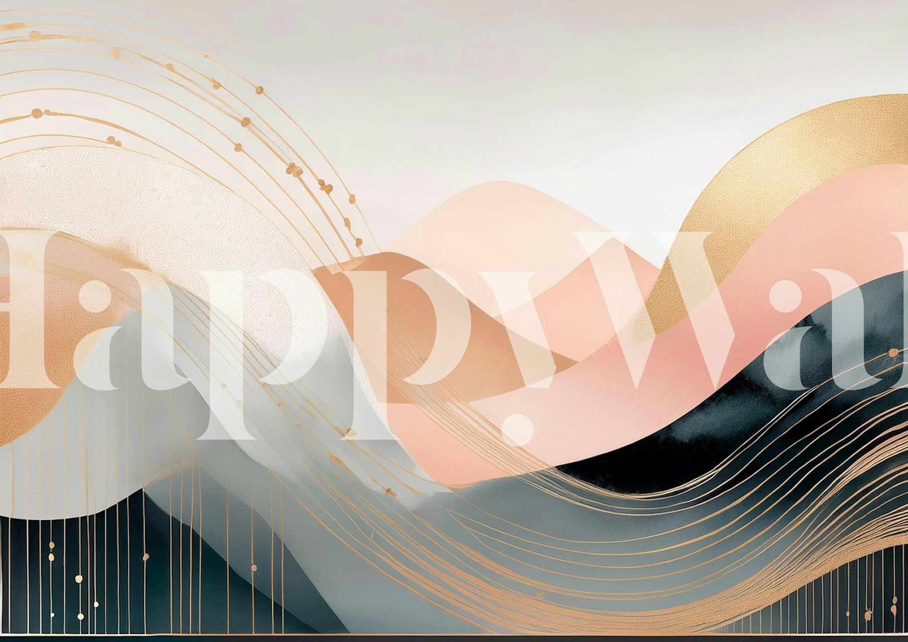 Boho waveforms wallpaper in a kids room