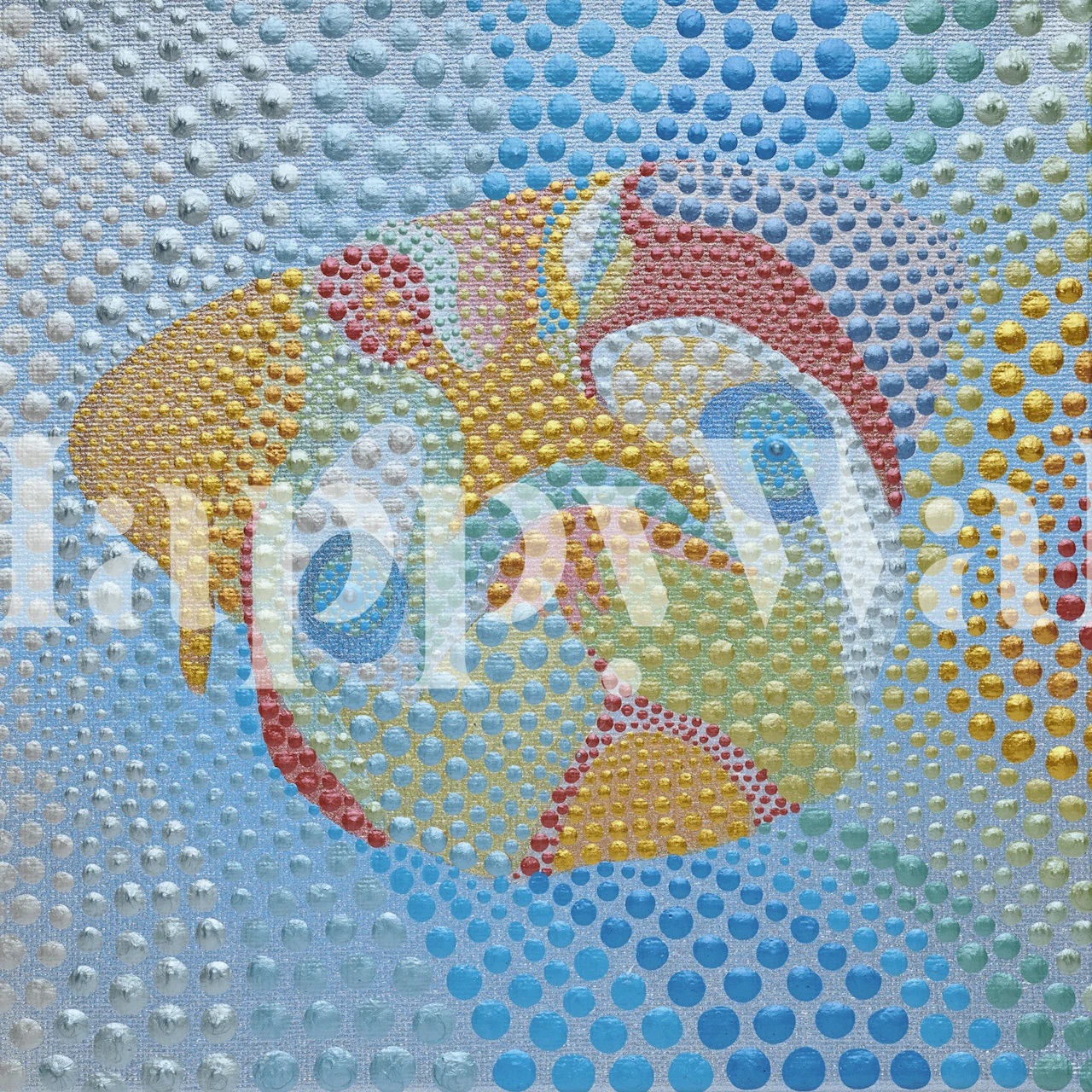 Papel tapiz Rainbow Pug en una habitación