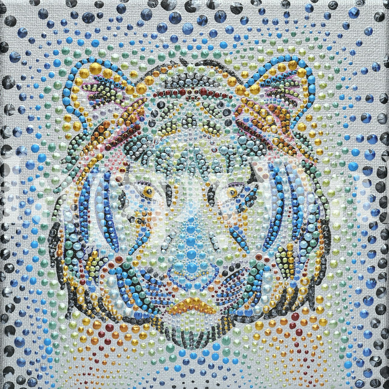Topaz Tiger wallpaper getoond in een kamer