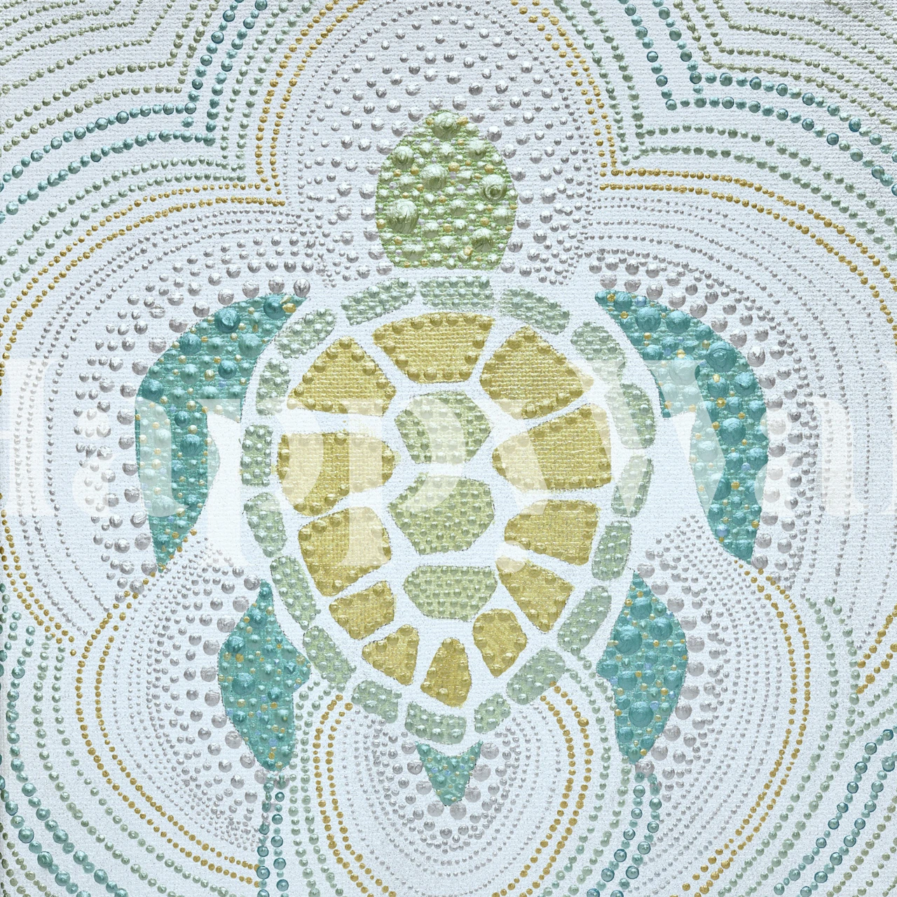 Design della carta da parati Green Sea Turtle in una stanza