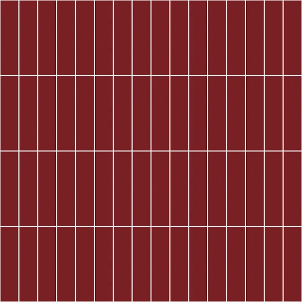 Vertical Grid Pattern - Ruby and White