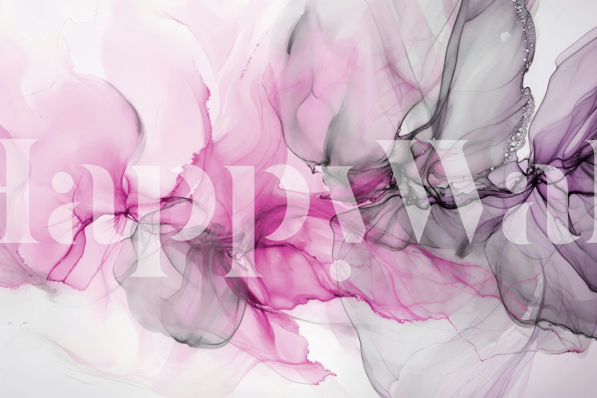 Abstract flowing ink patterns in purple and pink hues wallpaper