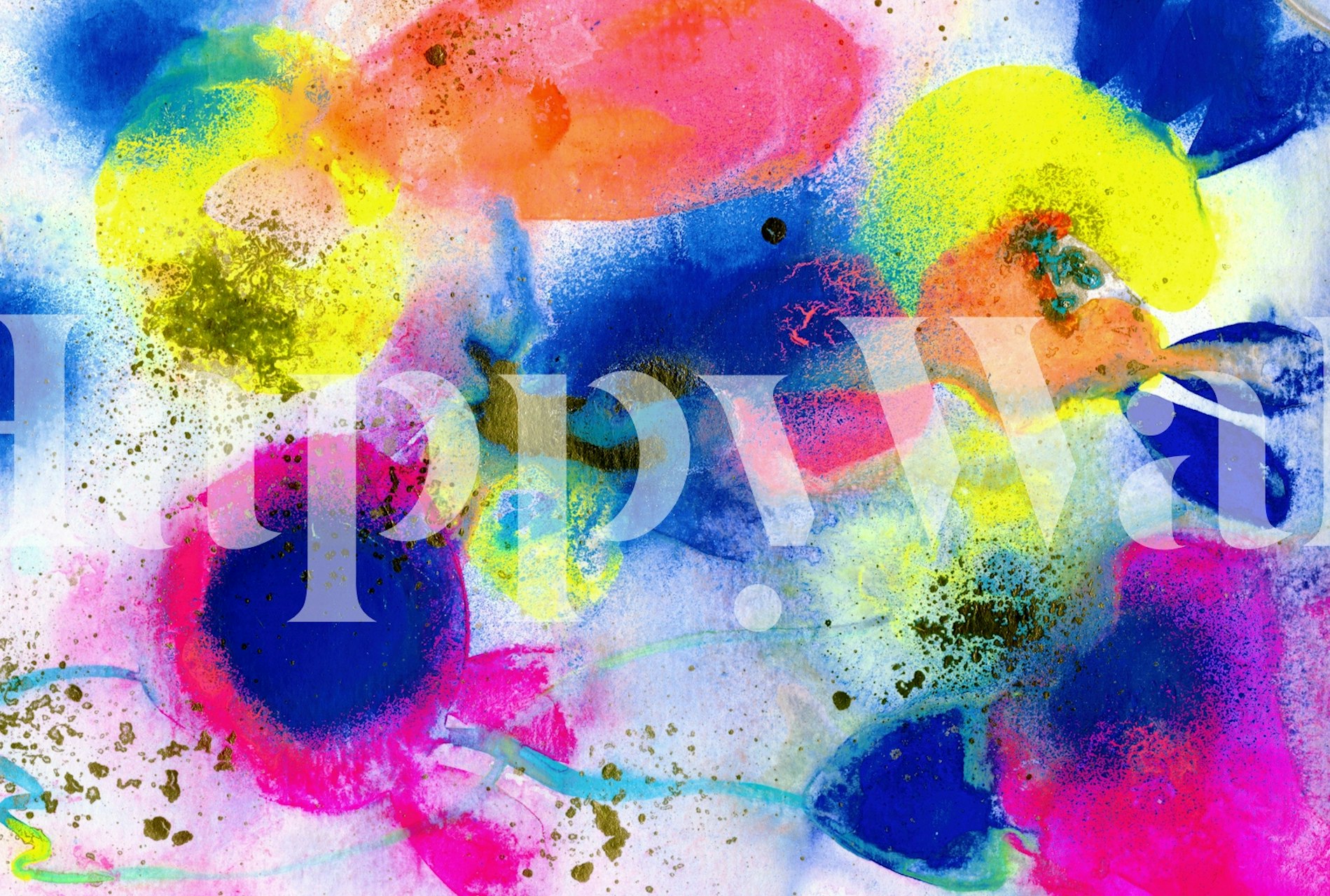 Energetic Color Burst wallpaper in a room