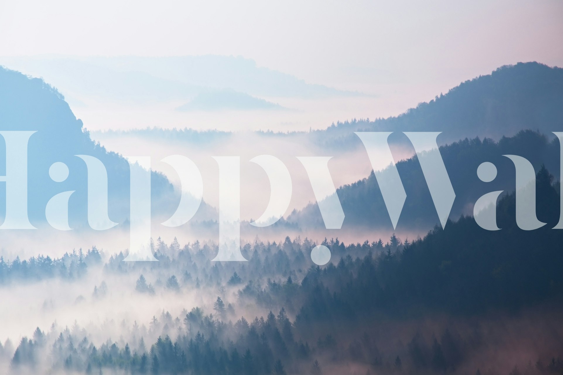 Dreamy sunrise wallpaper in a room