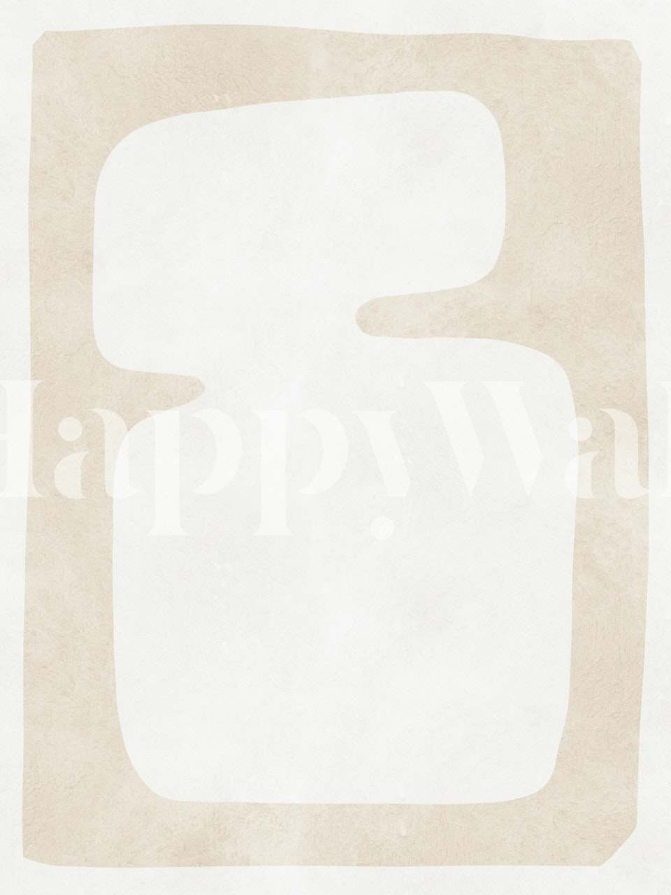 Beige abstract form wallpaper in a room