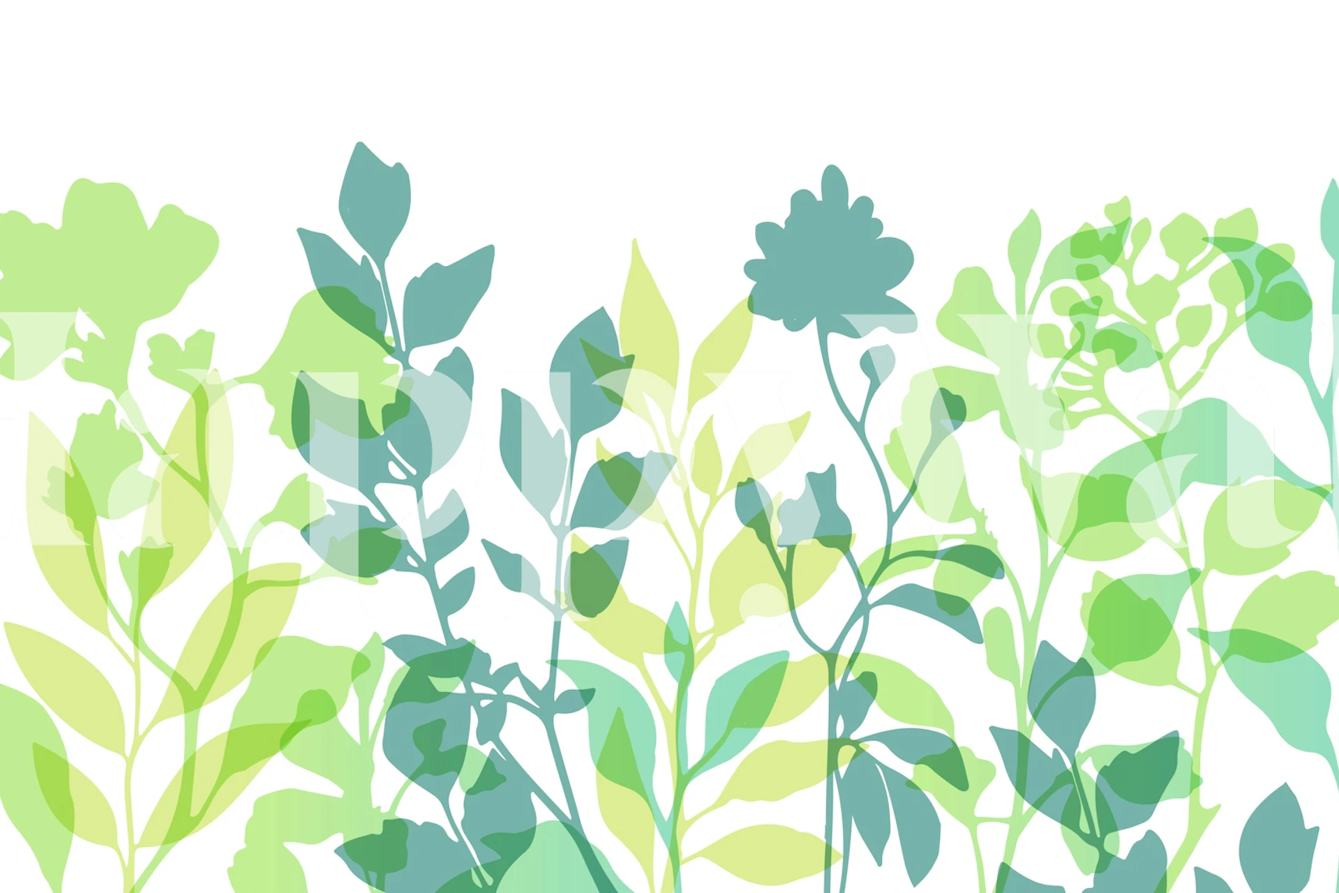 Layered Leaves Fresh Spring Vibes tapetdesign