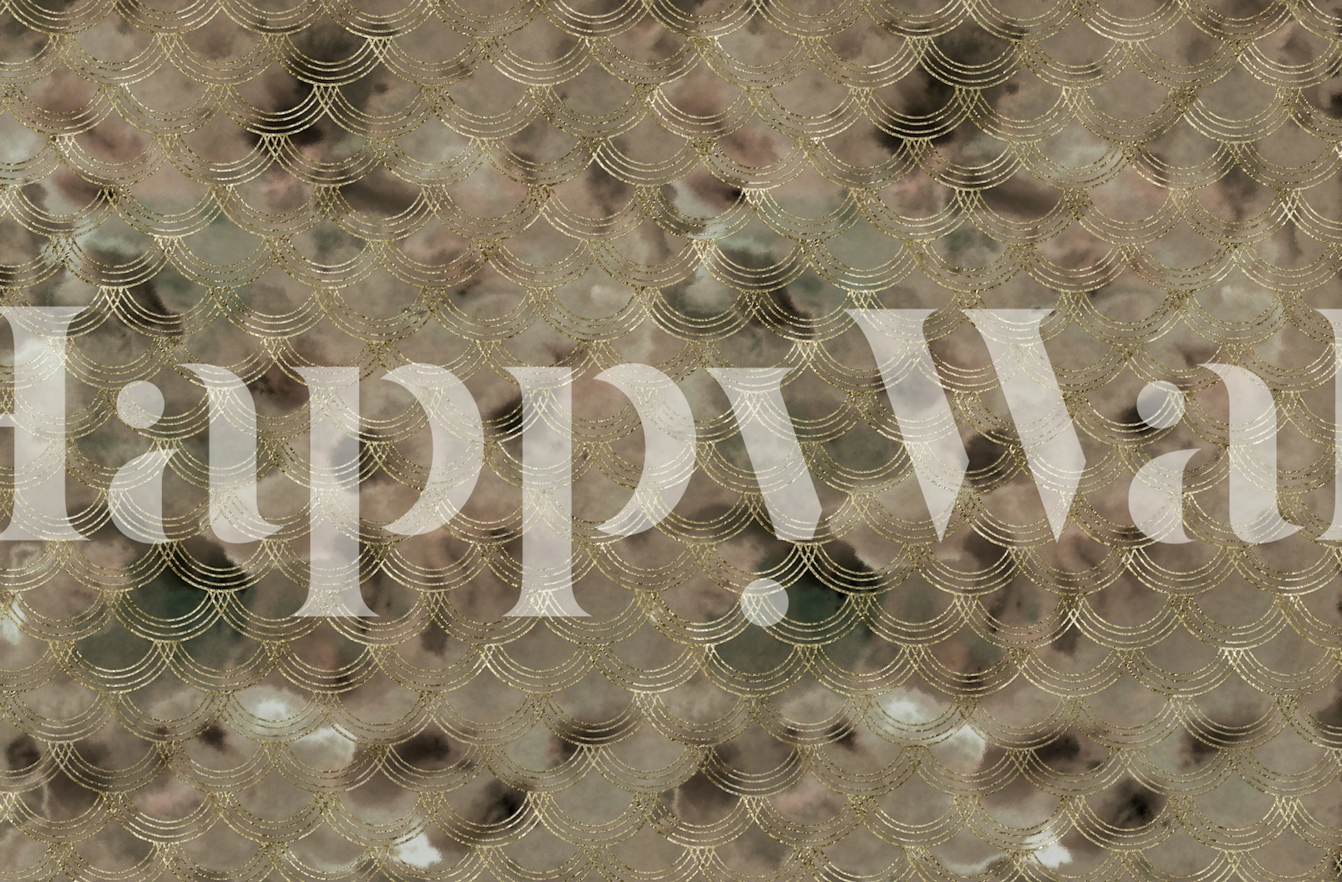 Golden Scales Glam 2 behang in een kamer