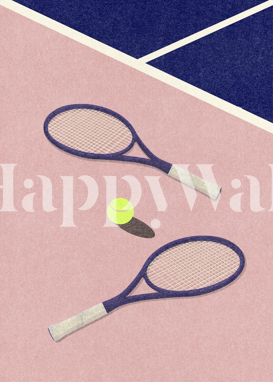 Papel de parede LA Tennis Club em um quarto
