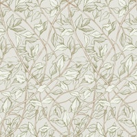 Botanical Floral Branches in green papiers peint
